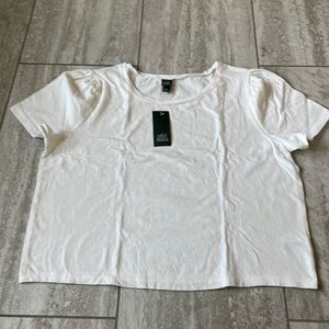 Wild Fable XXL white round neck puffed short sleeves for women